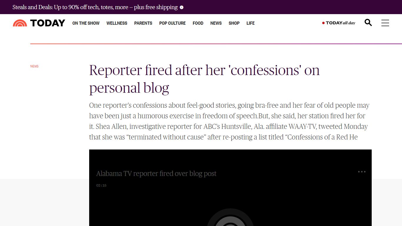 Reporter fired after her 'confessions' on personal blog - Today